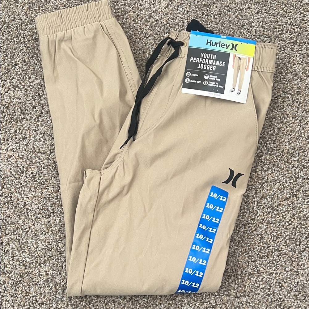 NWT- Hurley Youth Jogger Pants - Tan